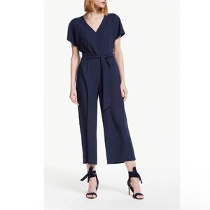 NWT Boden Romilly Jumpsuit 8 Petite Navy Blue Short Sleeve